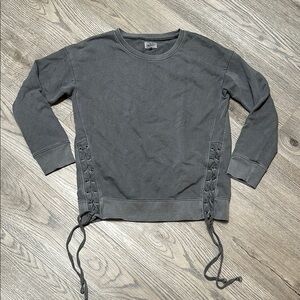American Eagle Gray Lace-Up Sweatshirt